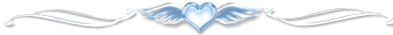 a blue glass heart divider with wings